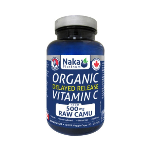 Naka Platinum Organic Vitamin C Raw Camu (Delayed Release) - 120 Capsules