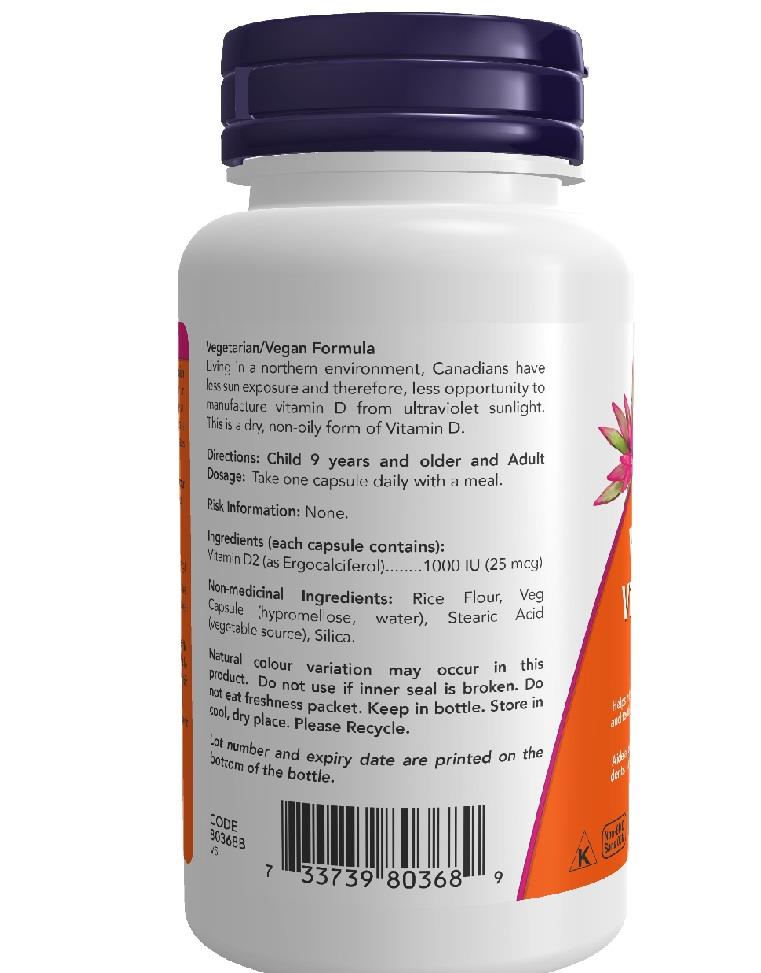 Now - Vitamin D2 (Vegan) 1000IU