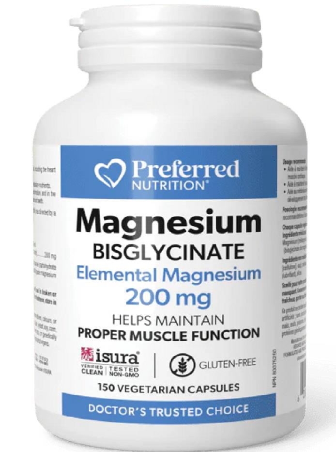Preferred Nutrition - Magnesium Bisglycinate 200mg - 150 Vcaps