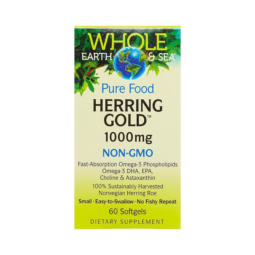 Natural Factors Whole Earth & Sea Herring Gold Gelcaps (Assorted Sizes)