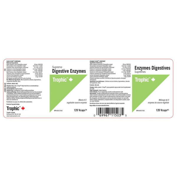 Trophic Supreme Digestiv Enzymes - 120 caps