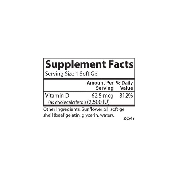 Vitamine D3 2500 IU - 360 softgels