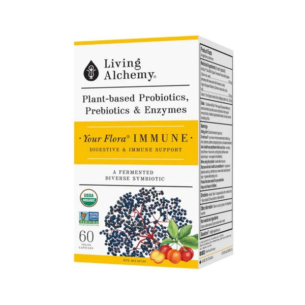 Living Alchemy Plant Based Probitic, Prebitoc and Enzymes, Your Flora IMMUNE (digestive & immune support) - 60 vegan capsules