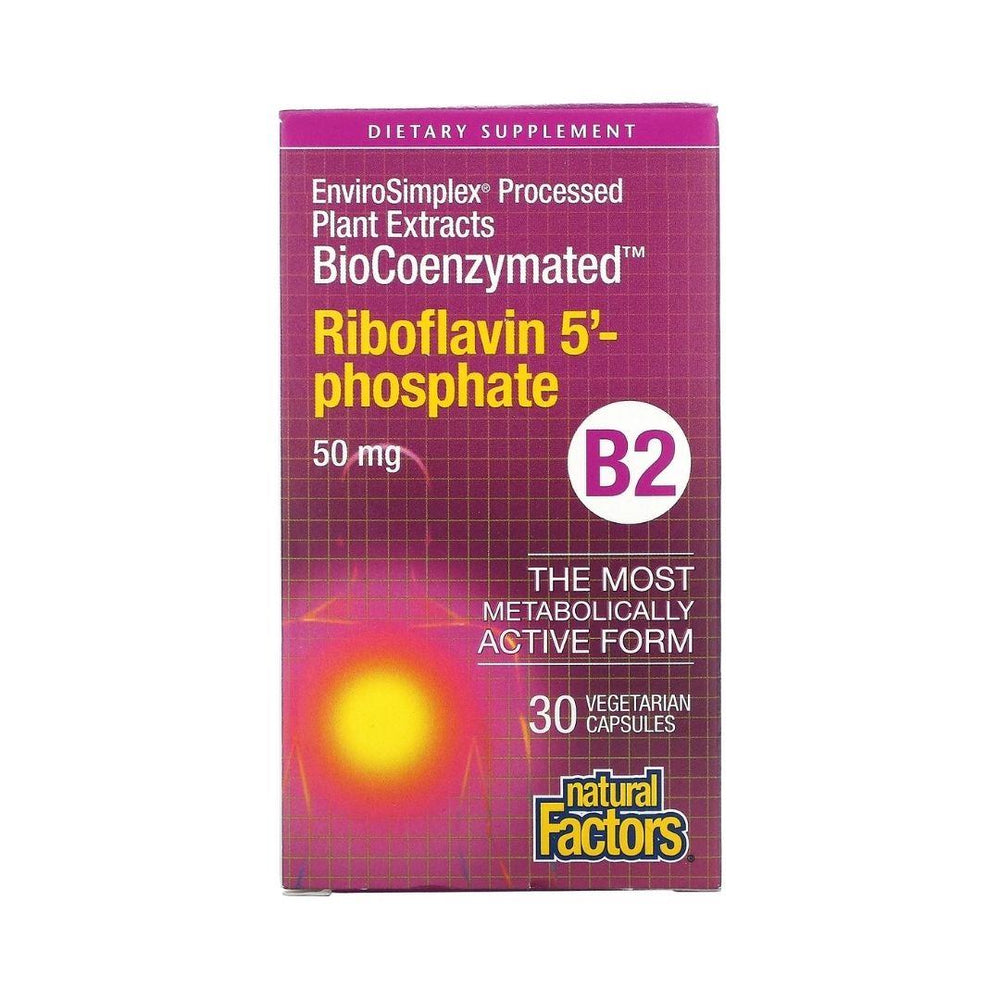 Natural Factors Riboflavin 5'-Phosphate (B2) 50 mg - 30 Vegetarian Capsules