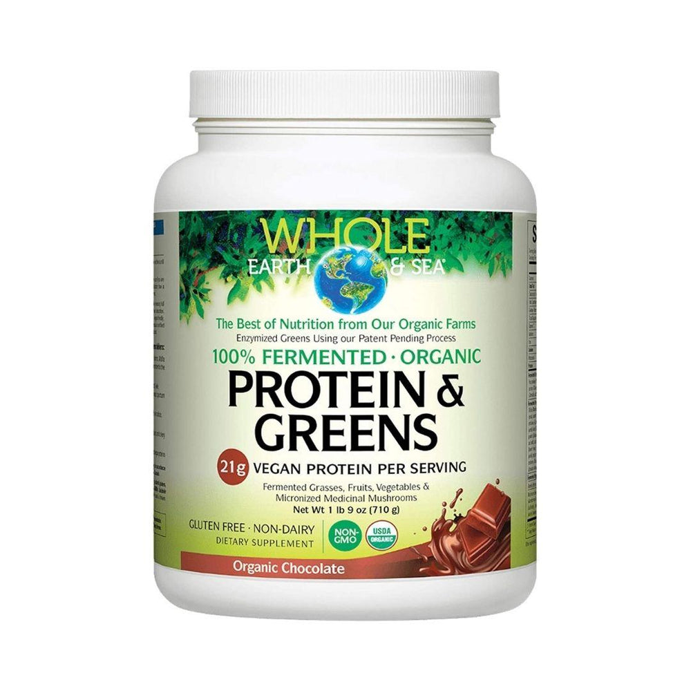 Natural Factors Whole Earth & Sea Fermented Organic Proteins & Greens (Organic Chocolate) - 710 g
