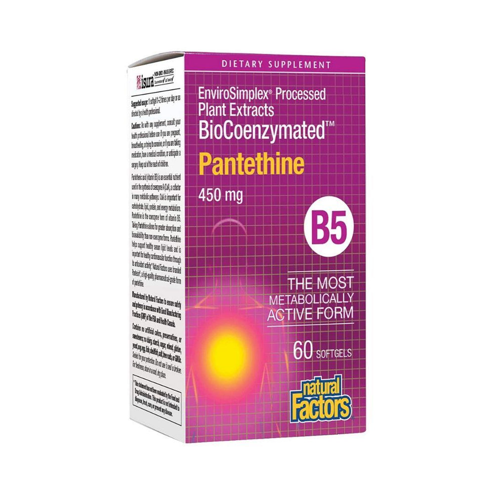 Natural Factors BioCoenzyme Pantethine 450mg 60 Gelcaps