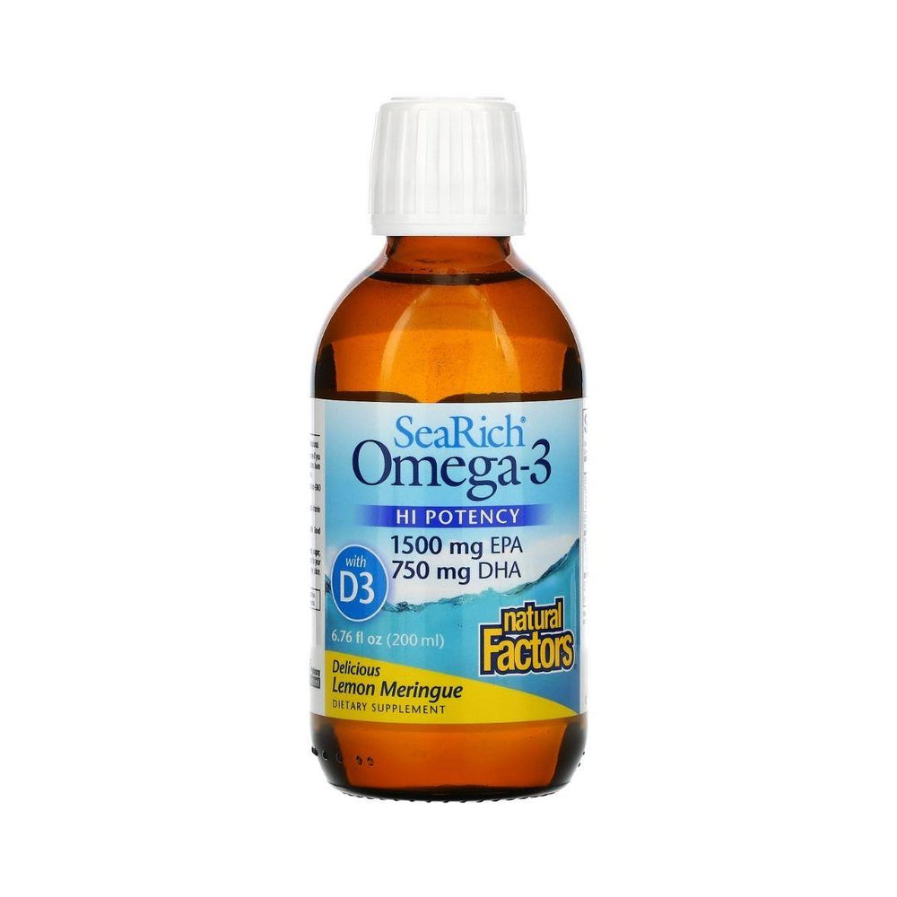 Natural Factors SeaRich Omega-3 with D3 (Lemon Meringue) - 200 mL