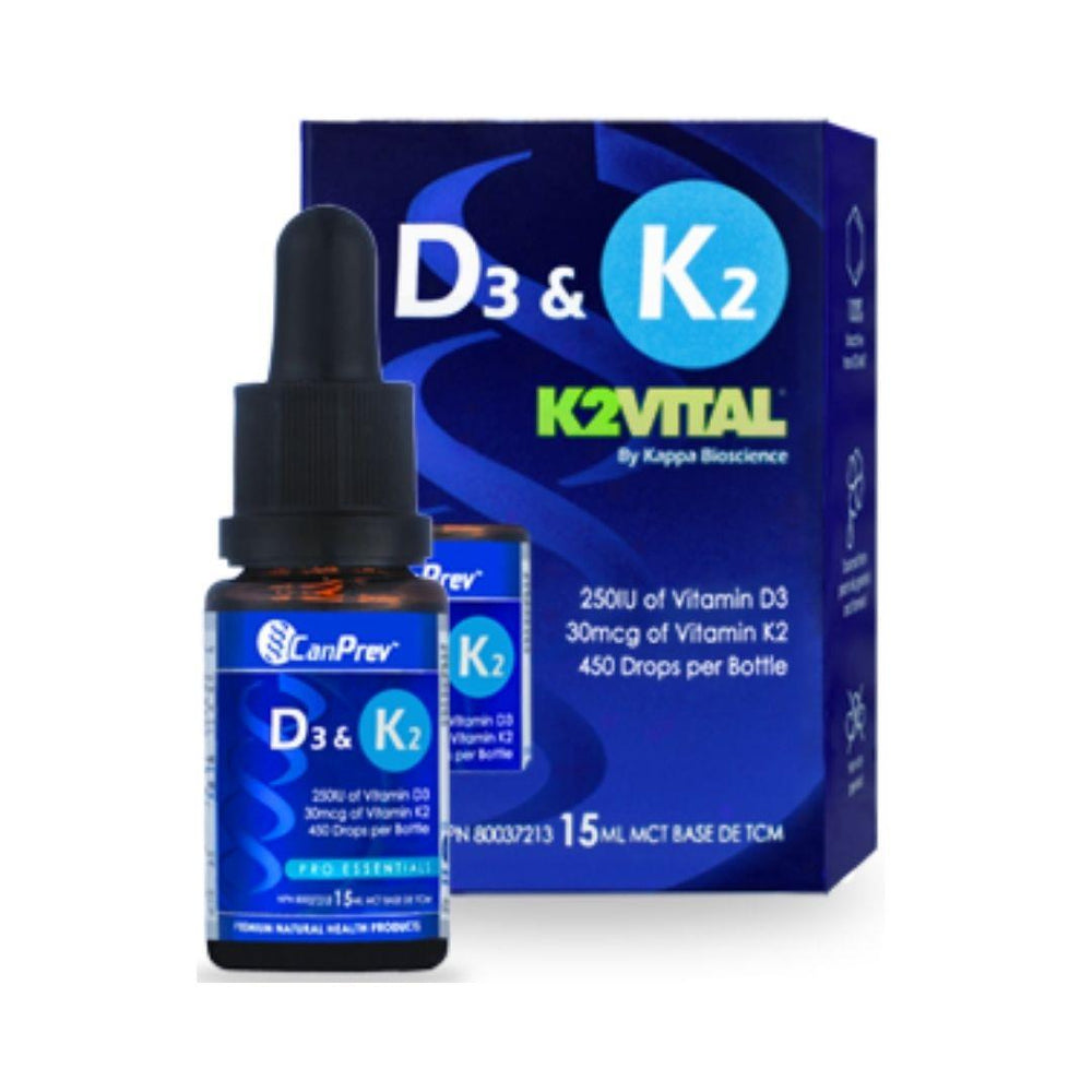 CanPrev Vitamin D3 & K2 Drops - 15 mL