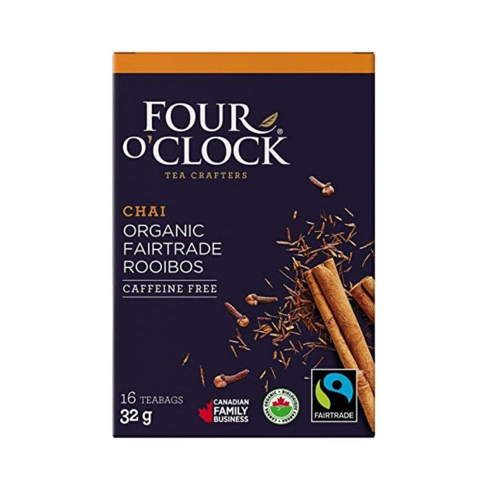 Four O'Clock Chai Organic Fairtrade Rooibos Tea - 16 Tea Bags