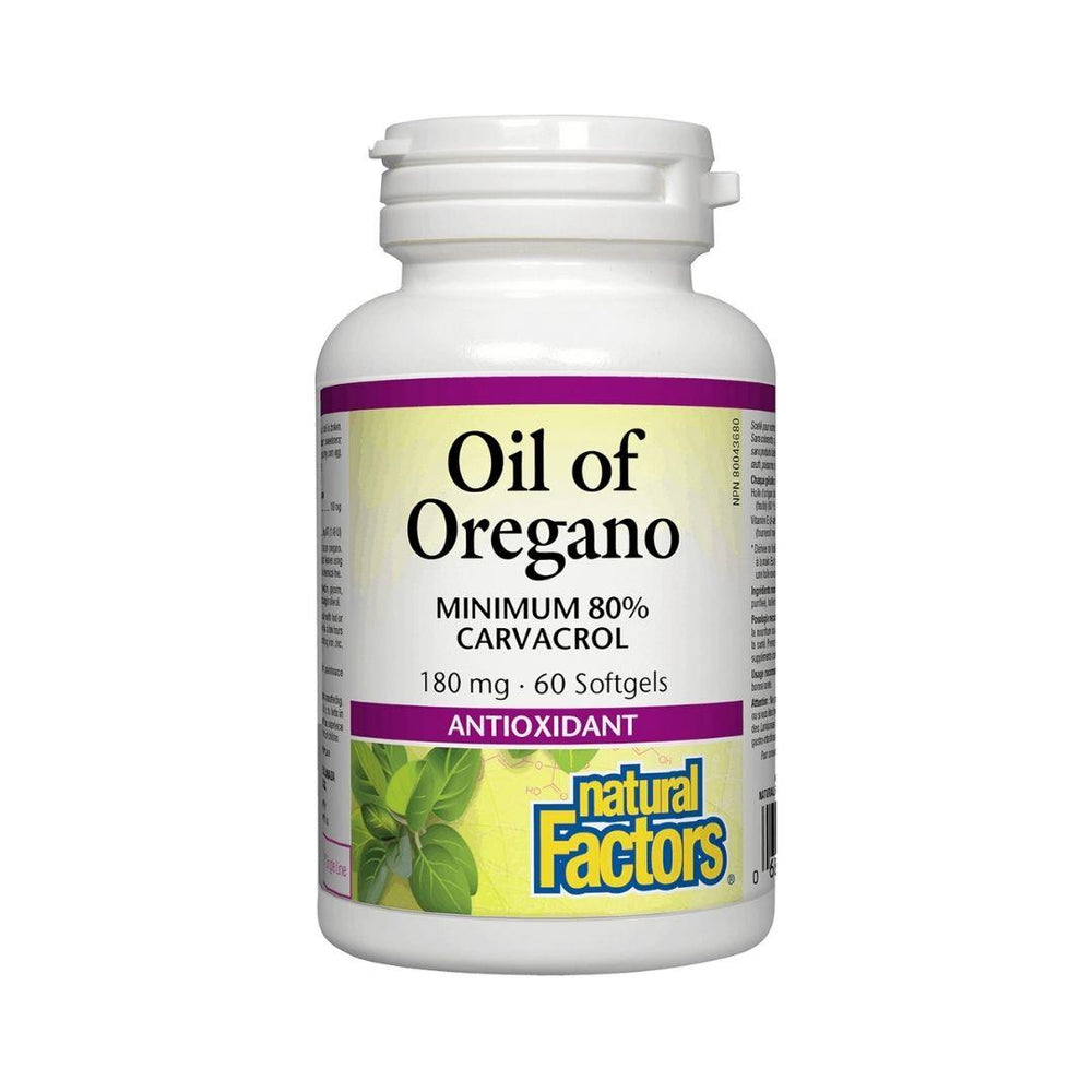 Natural Factors Oil of Oregano 180 mg - 60 Softgels