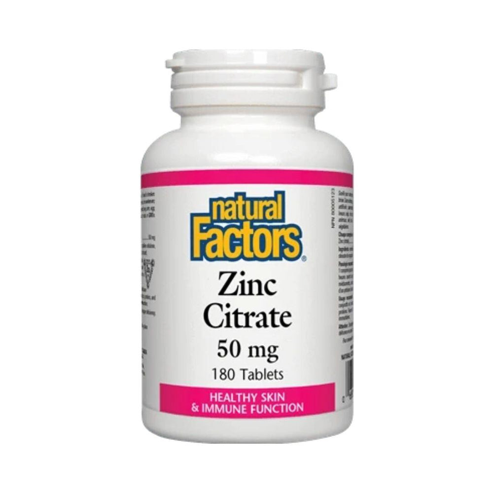 Natural Factors Zinc Citrate 50 mg - 180 Tablets