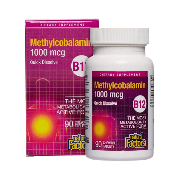 Natural Factors Vitamin B12 1000mcg Sublingual Tablets