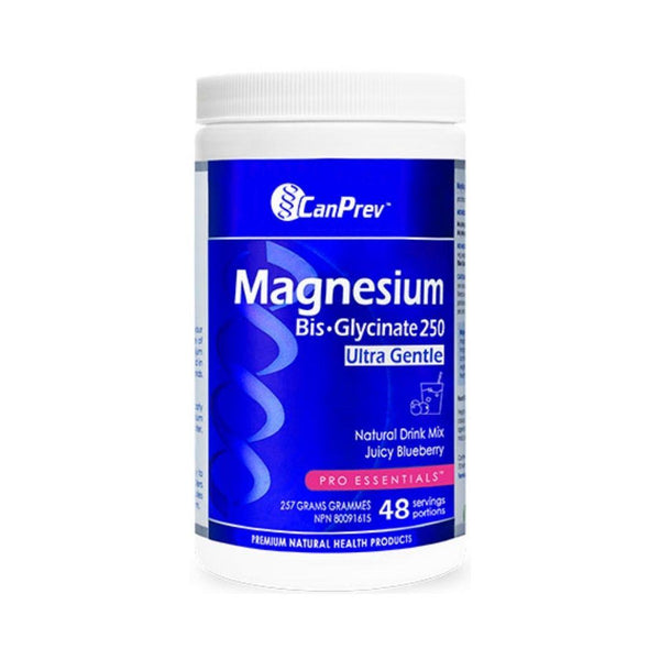 CanPrev Magnesium Bis-Glycinate 250 Ultra Gentle - Juicy Blueberry Drink Mix 257 g