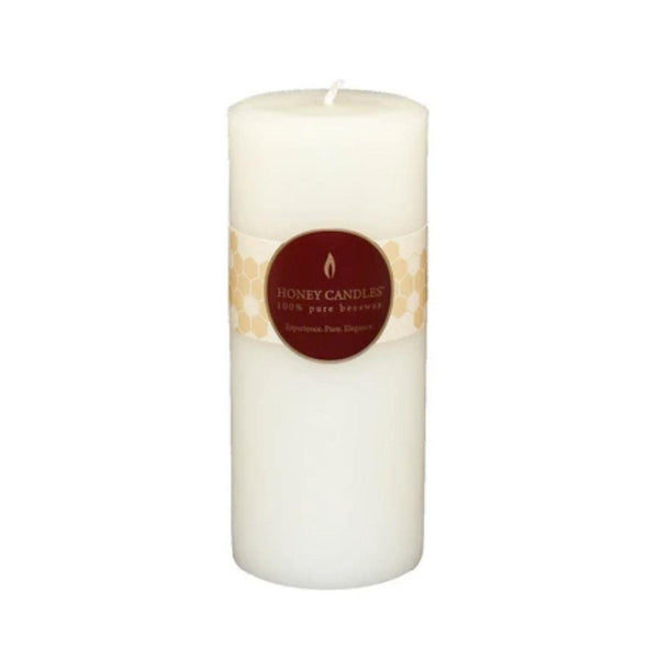 Honey Candles 7" Pearl White Round Pillar