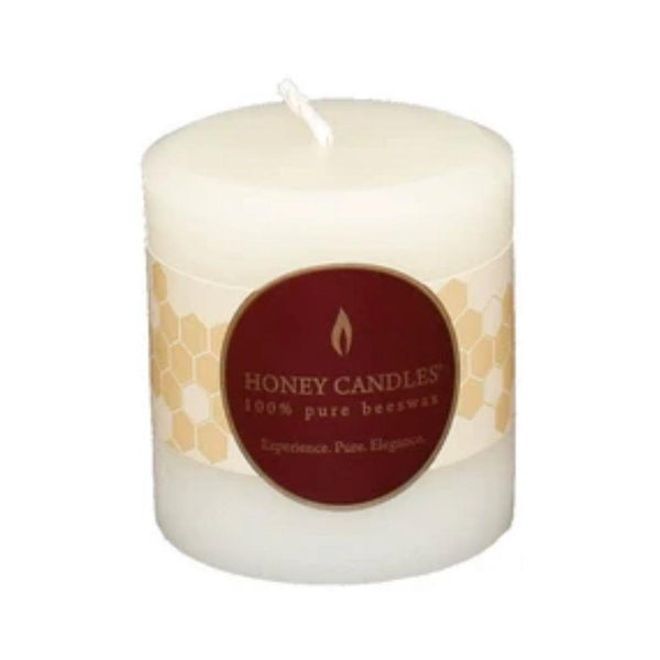 Honey Candles 3" Pearl White Round Pillar