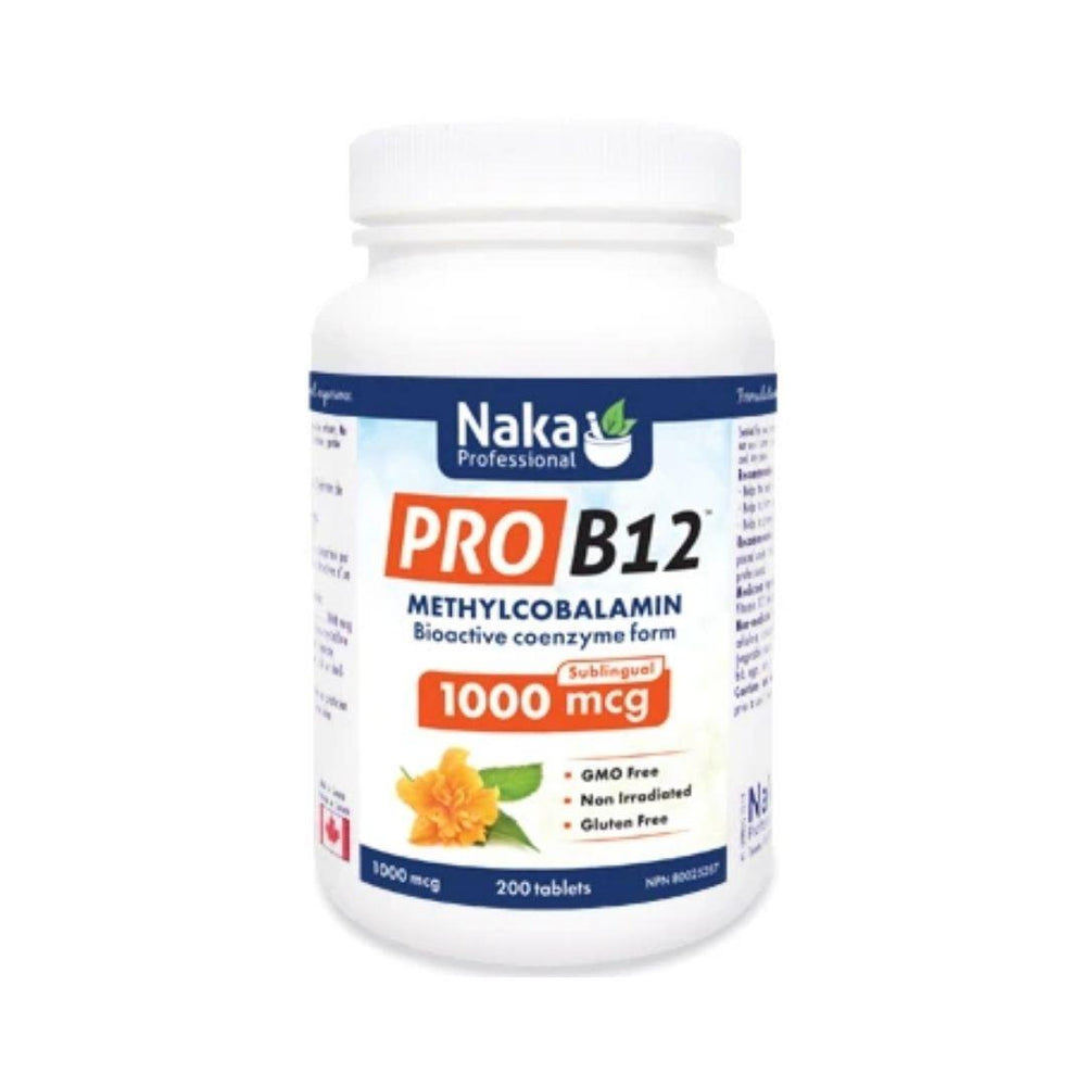 Naka Pro B12 Methylcobalamin 1000 mcg - 200 Sublingual Tablets