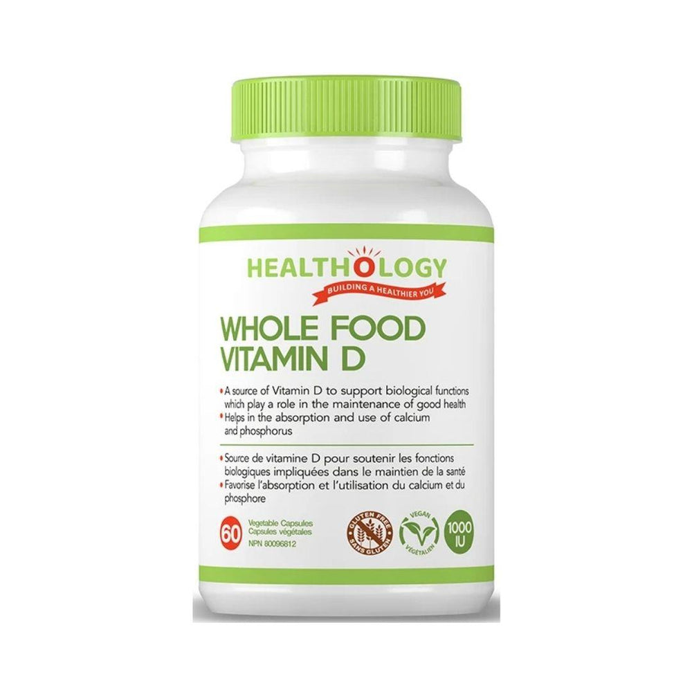 Healthology Whole Food Vitamin D 1000 IU - 60 Capsules