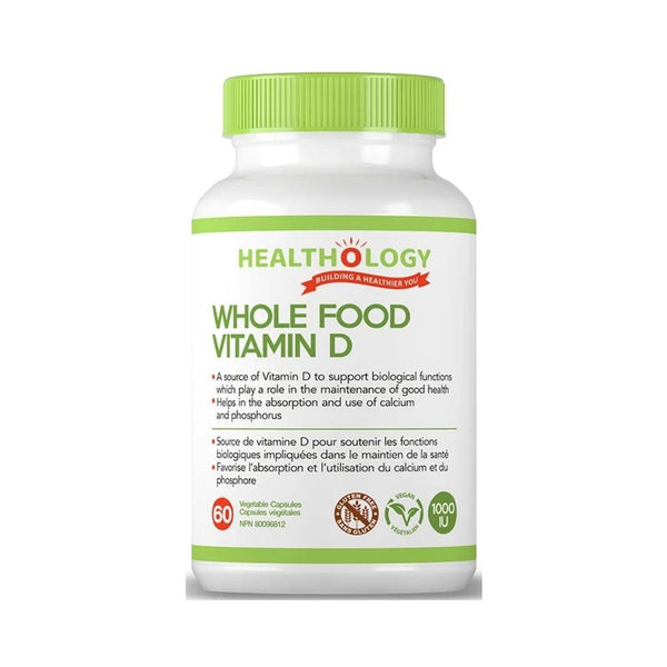 Healthology Whole Food Vitamin D 1000 IU - 60 Capsules