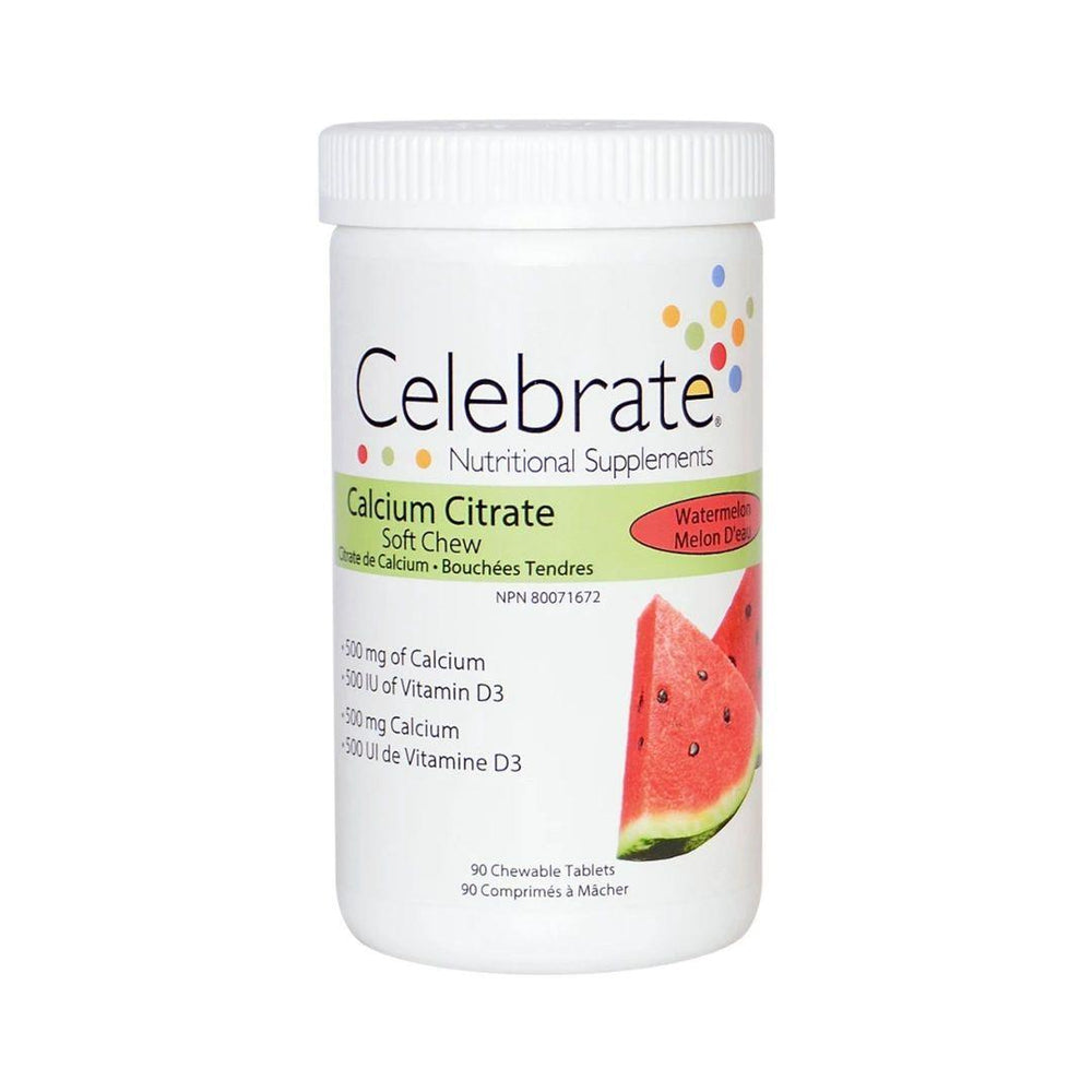 Celebrate Calcium Citrate Watermelon 90 Soft Chews