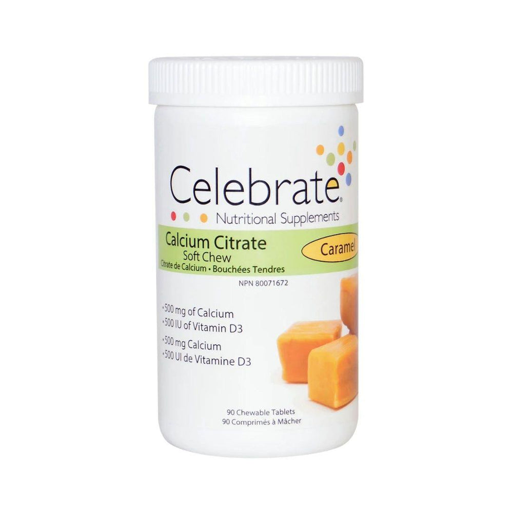 Celebrate Calcium Citrate 500mg Caramel 90 Soft Chews