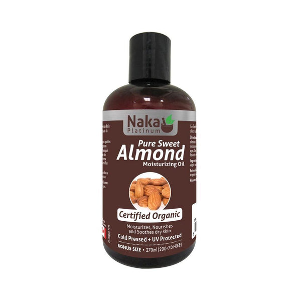 Naka Platinum Organic Pure Sweet Almond Oil - 270 mL