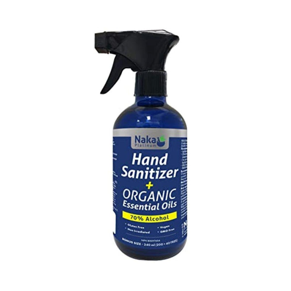 Naka hand sanitizer and organic essential oils ( 70% alcohol) -240ml