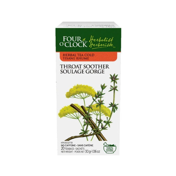 Four O'Clock Herbal Tea Throat Soother - 20 Tea Bags