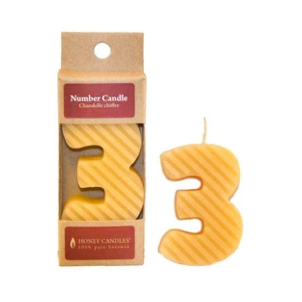 Honey Candles Numbered Party Candles - 3