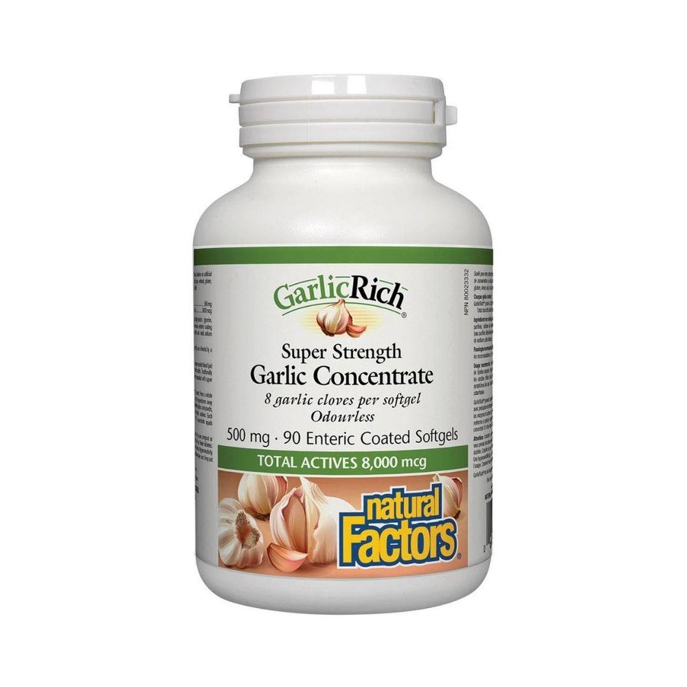 Natural Factors GarlicRich Super Strength Garlic Concentrate 500 mg - 90 Enteripure Softgels