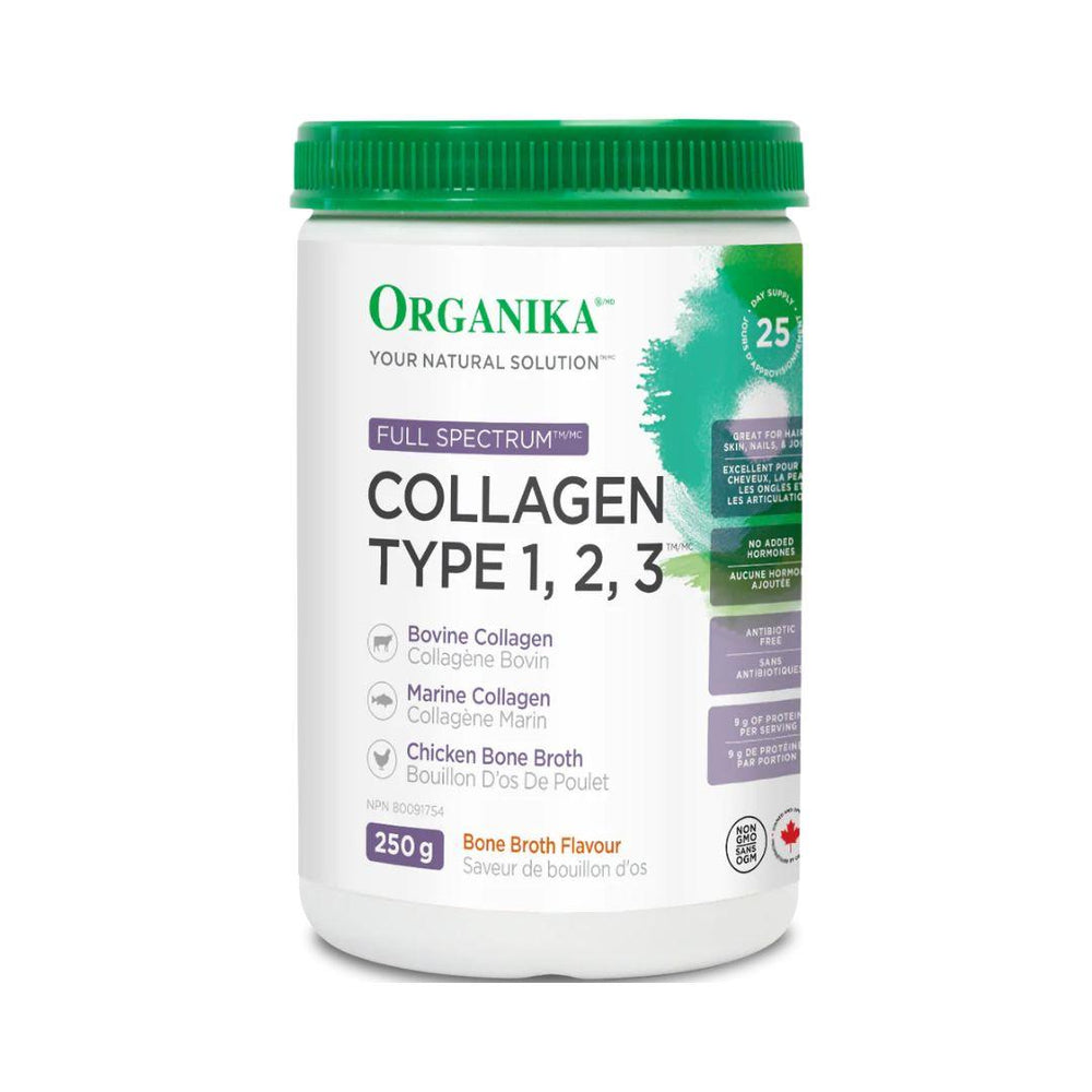 Organika Full Spectrum Collagen Type 1, 2, 3 (Bone Broth Flavour) - 250 g