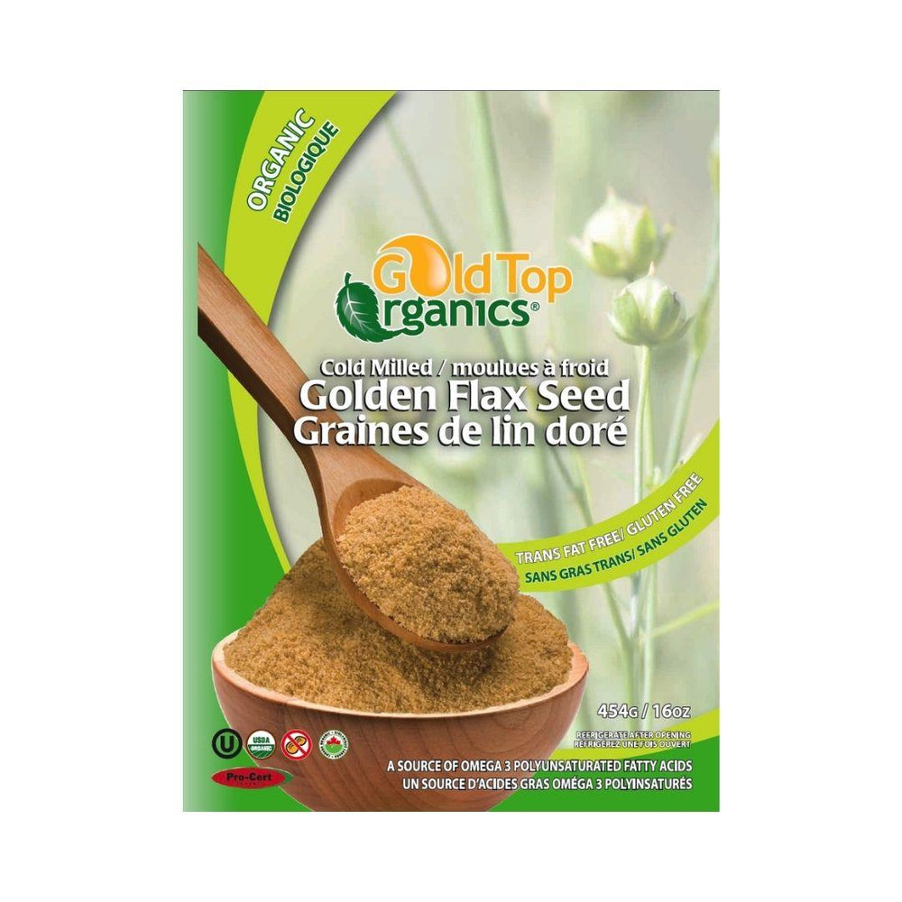 Gold Top Organics Golden Flax Seed (Cold Milled) - 454 g