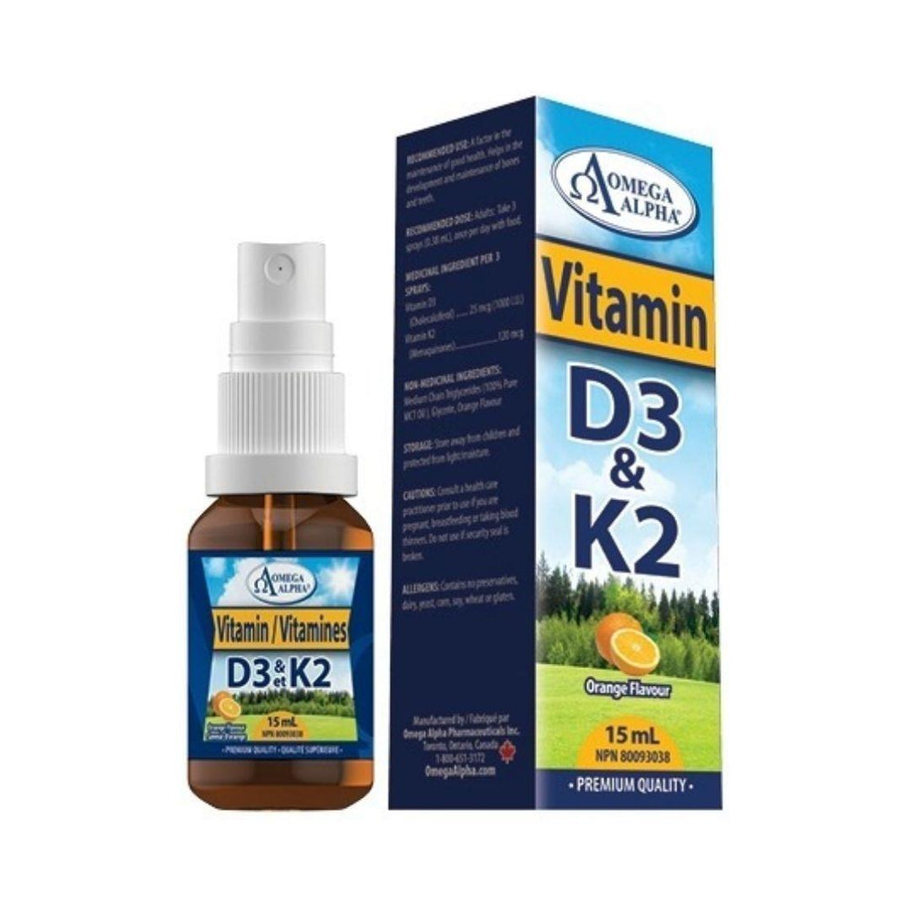 Omega Alpha Vitamin D3 & K2 (Orange Flavour) - 15 mL