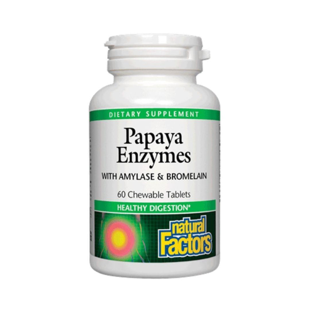 Natural Factors Papaya Enzymes (With Amylase and Bromelain) - 60 Chewable Tablets