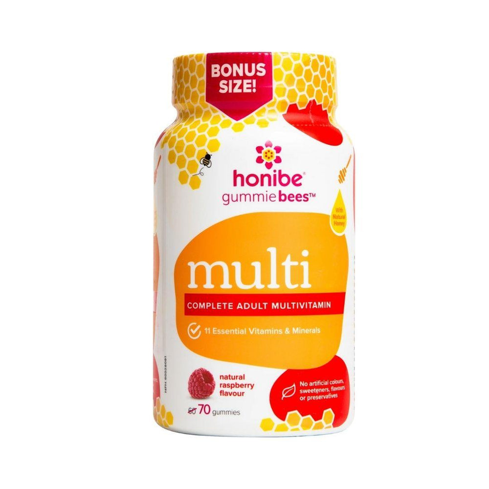 Honibe Multi Complete Adult Multivitamin (Natural Raspberry Flavour) - 70 Gummies