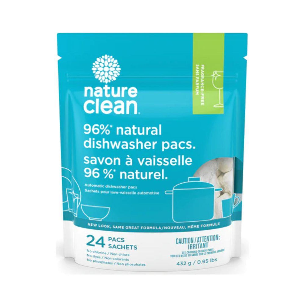 Nature Clean 96% Natural Dishwasher Pacs - 24 Pacs