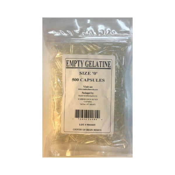 Trade Empty Gelatin Capsules Size "0" - 500 Capsules
