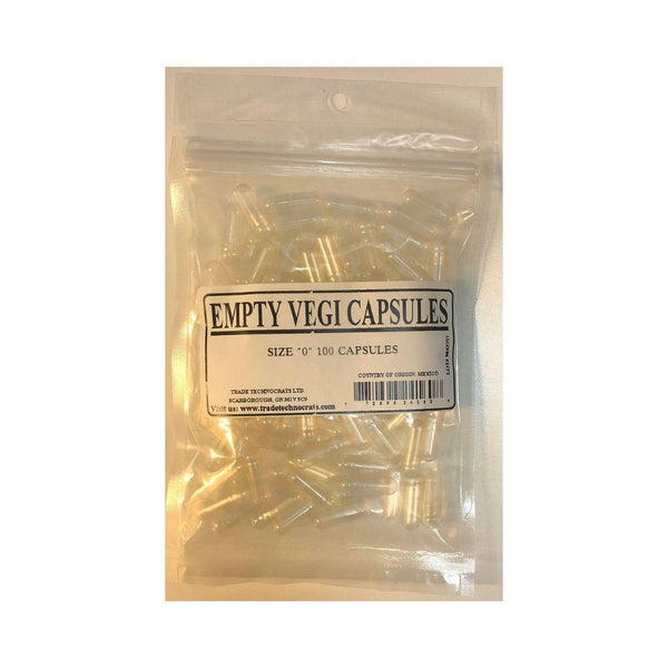 Trade Empty Vegetable Capsules Size "0" - 100 Capsules