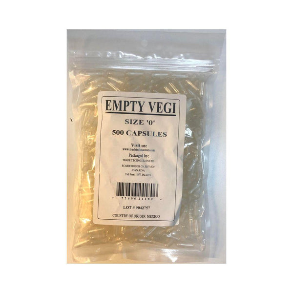 Trade Empty Vegetable Capsules Size "0" - 500 Capsules
