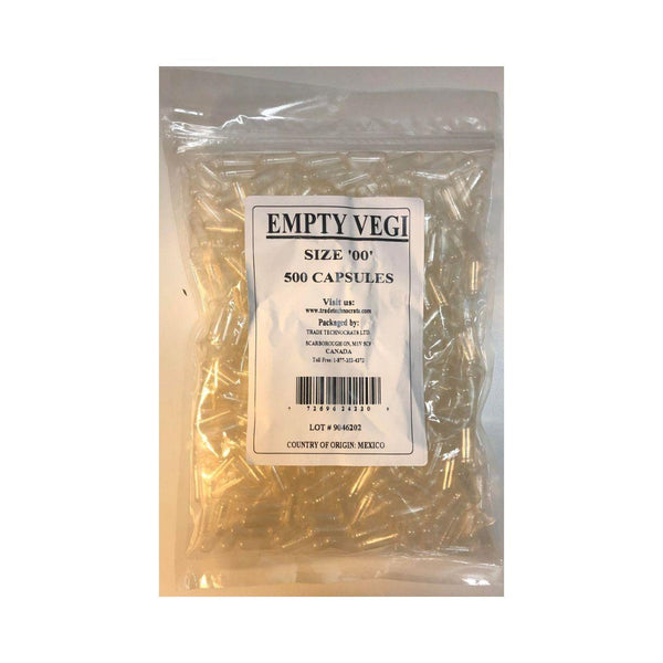 Trade Empty Vegetable Capsules Size "00" - 500 Capsules