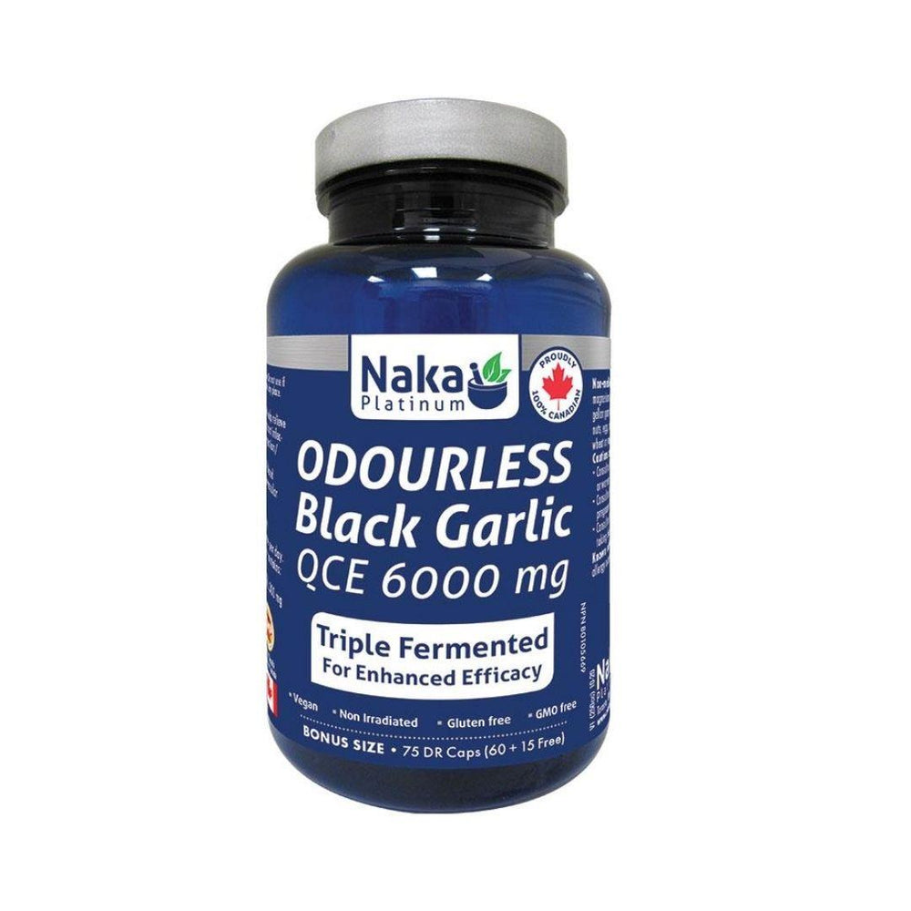 Naka Platinum Odourless Black Garlic QCE 6000 mg - 75 Capsules