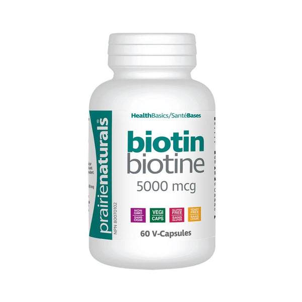 Prairie Naturals Biotin (5 000 mcg) - 60 V-Capsules