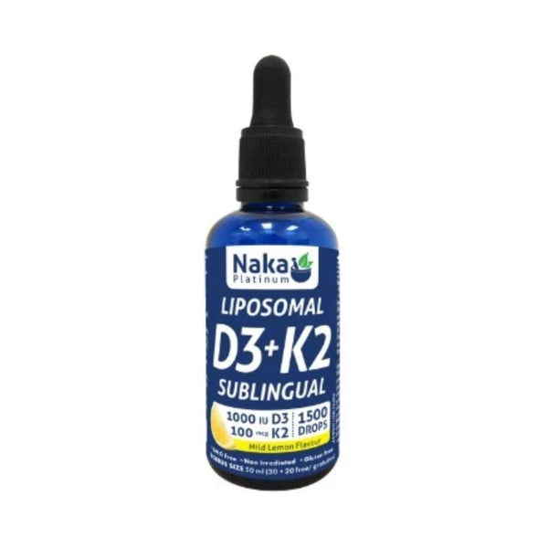 Sublingual liposomal Vitamin D3+K2 drops Mild Lemon Flavour - 50ml