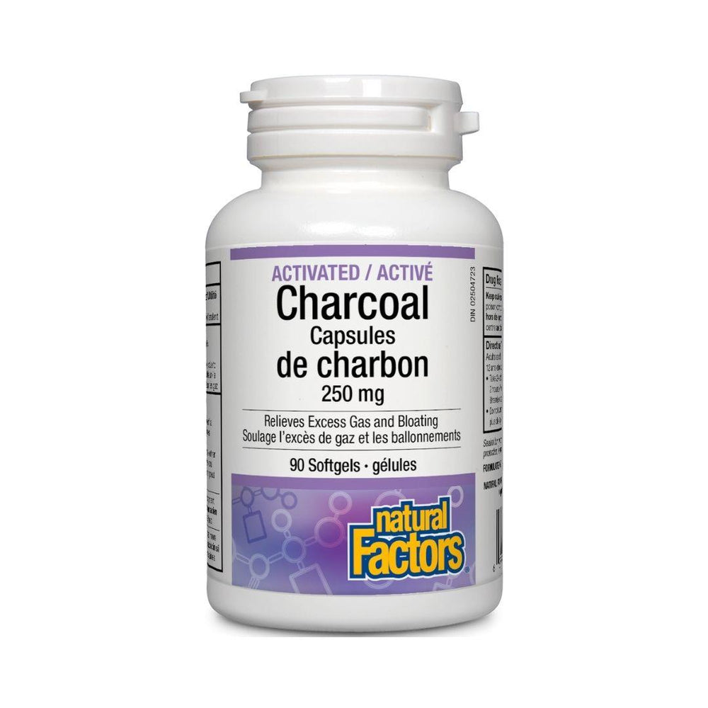 Natural Factors Activated Charcoal 250 mg - 90 Softgels