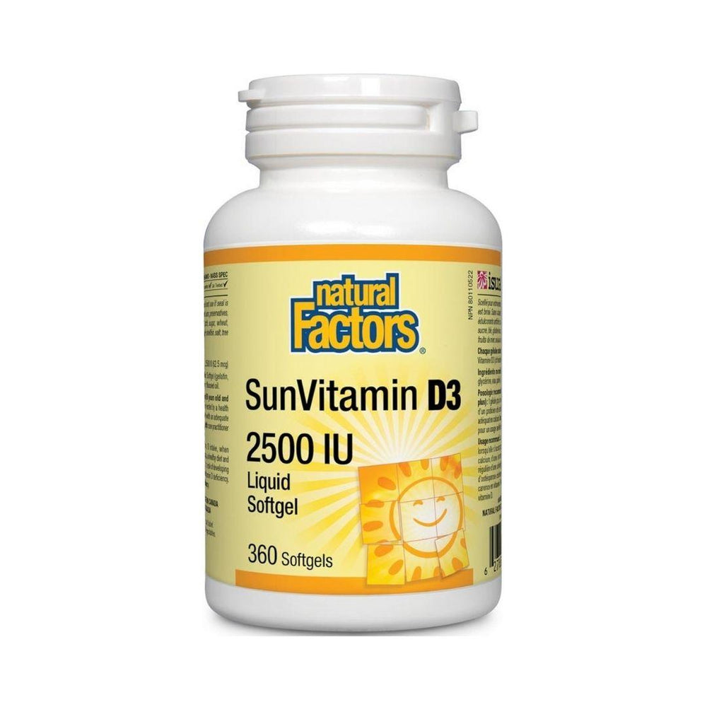 Natural Factors SunVitamin D3 2500 IU - 360 Liquid Softgels