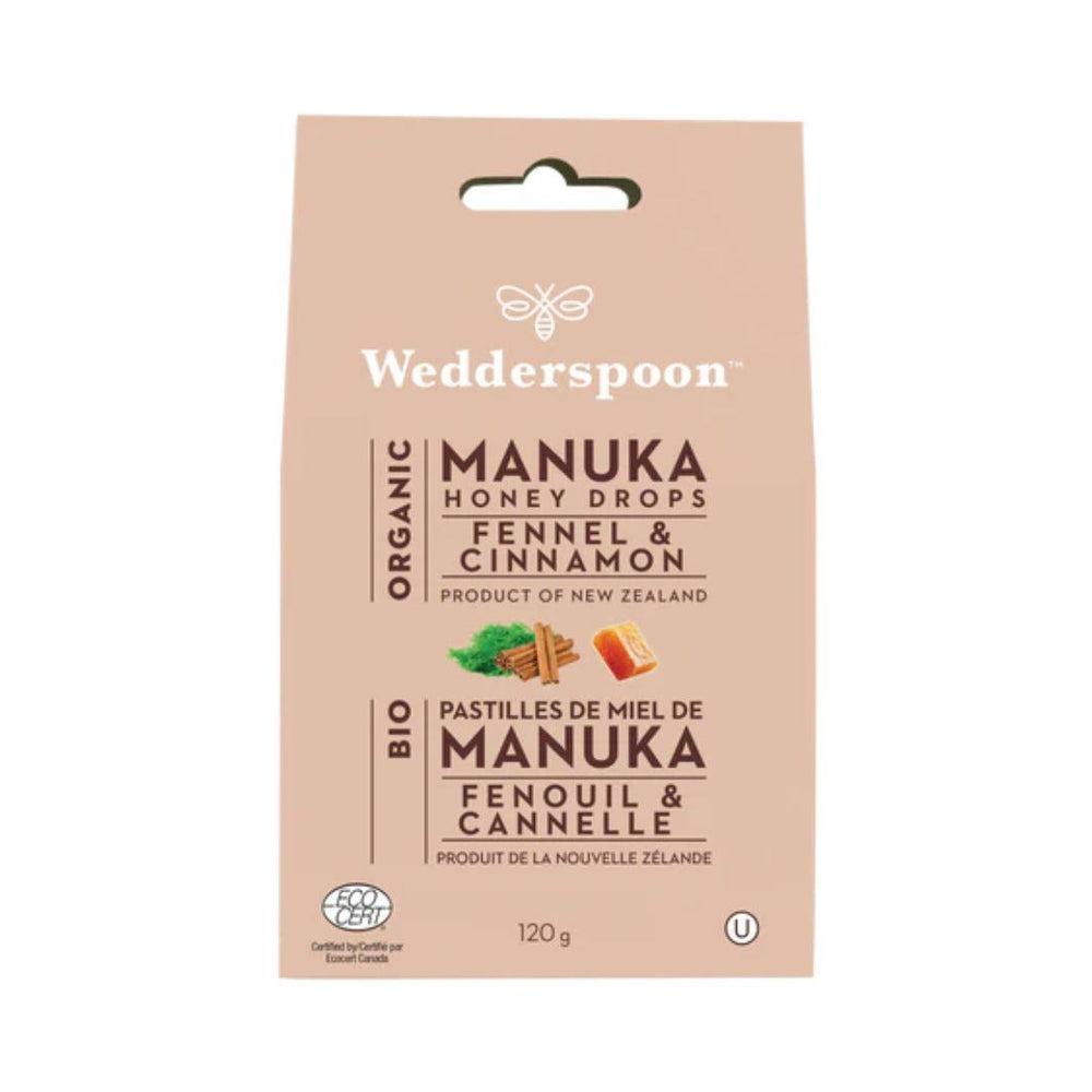 Wedderspoon Organic Manuka Honey Drop Fennel & Cinnamon - 120 g