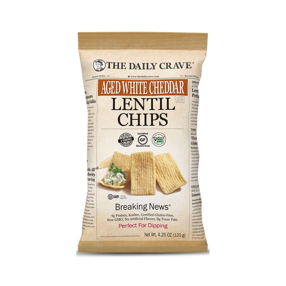 The Daily Crave Lentil Chips (Aged White Cheddar) - 120 g