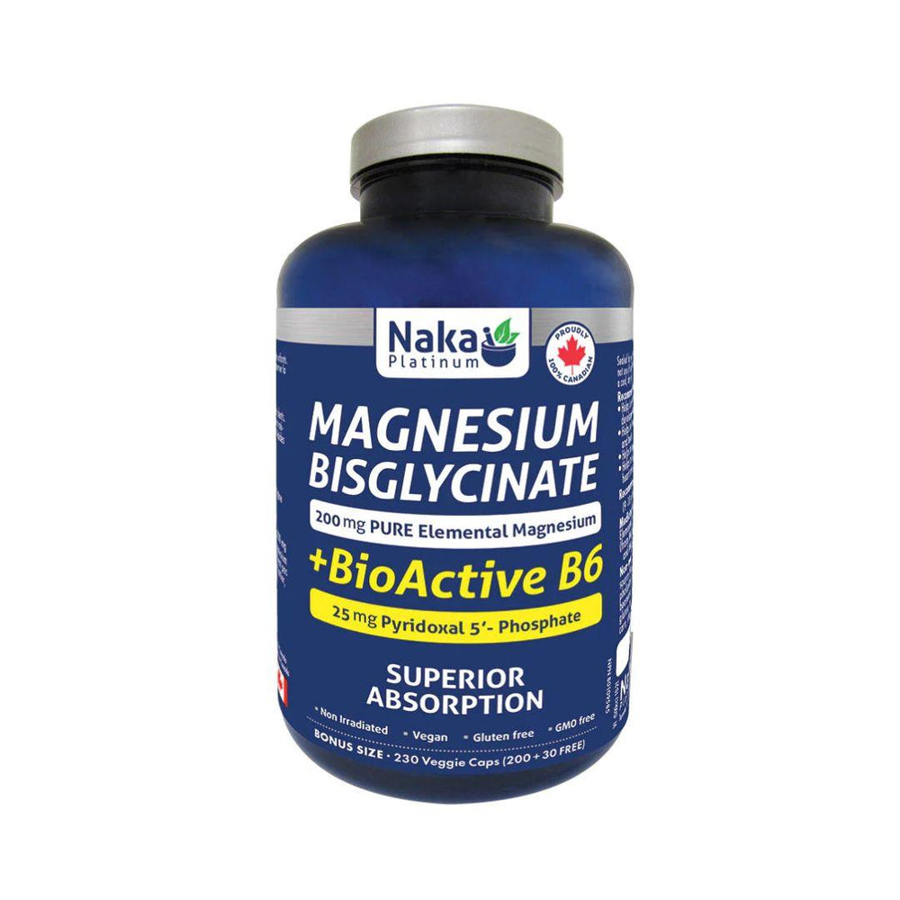 Naka Platinum Magnesium Bisglycinate + BioActive B6 - 230 vcaps