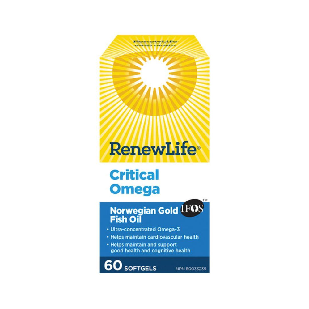 Renew Life Critical Omega Norwegian Gold, Fish Oil and Omega 3’s - 60 softgels