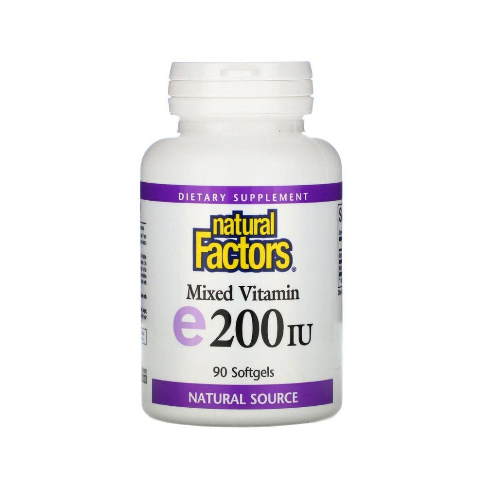 Natural Factors Vitamin E Mixed Tocopherol 200IU 90 Gelcaps