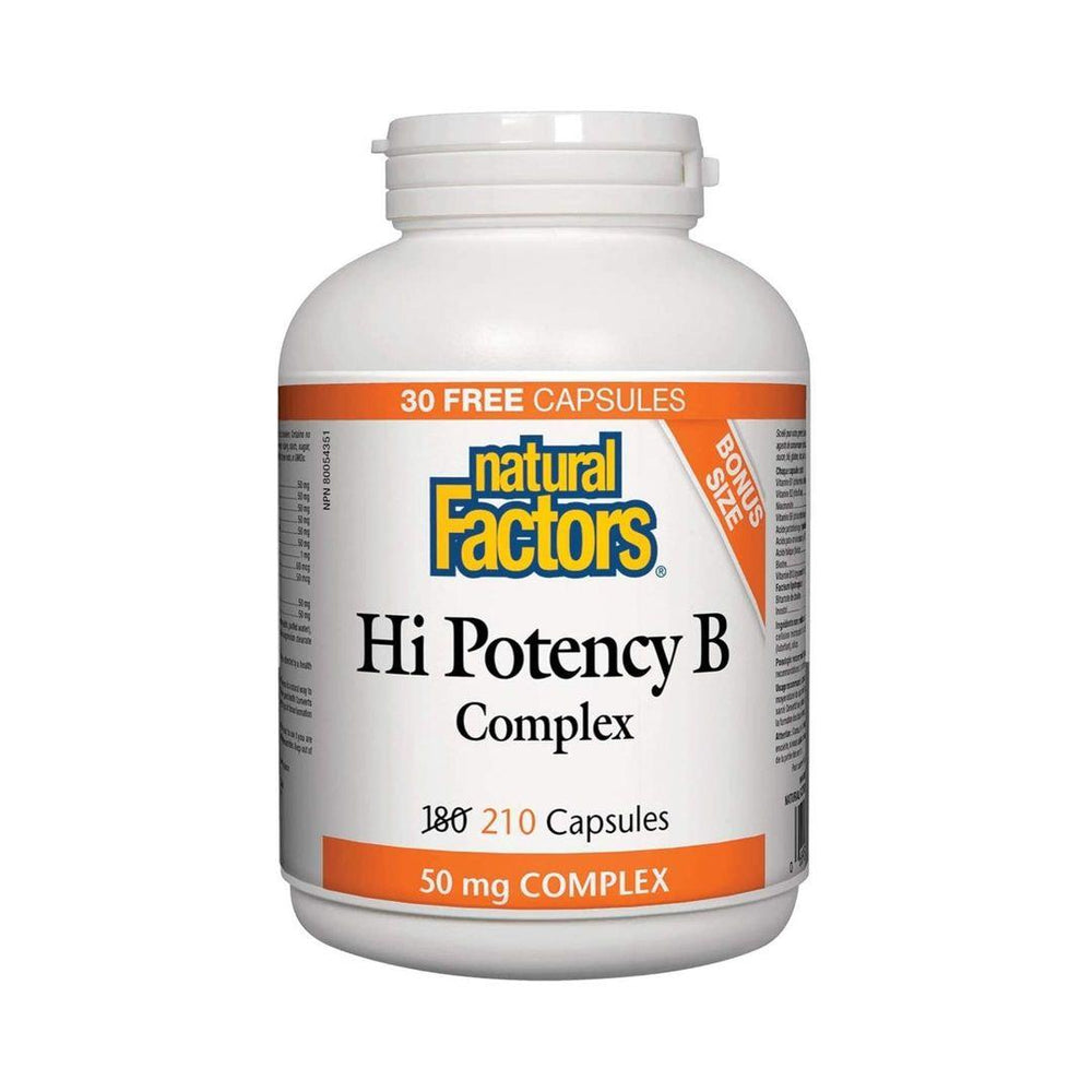 Natural Factors Hi Potency B Complex 210 Capsules Bonus Size!